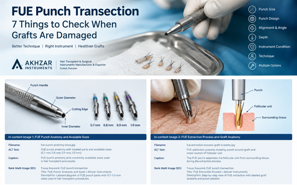 FUE punch transection and graft damage during hair transplant extraction
